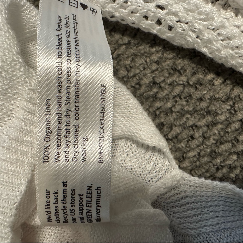 Eileen Fisher White Linen Knit Top - Picture 8 of 8